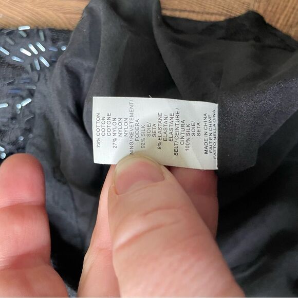 Halston Heritage‎ Beaded Wrap Cocktail Dress Size 2 - Picture 7 of 9